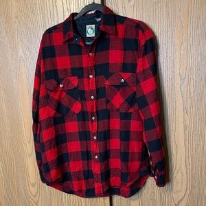 APPALACHIAN TRAIL MEN’S RED & BLACK PLAID FLANNEL SHIRT SIZE M
